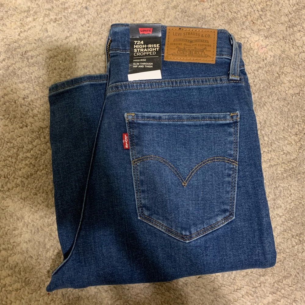 Levi 724 high rise straight cropped